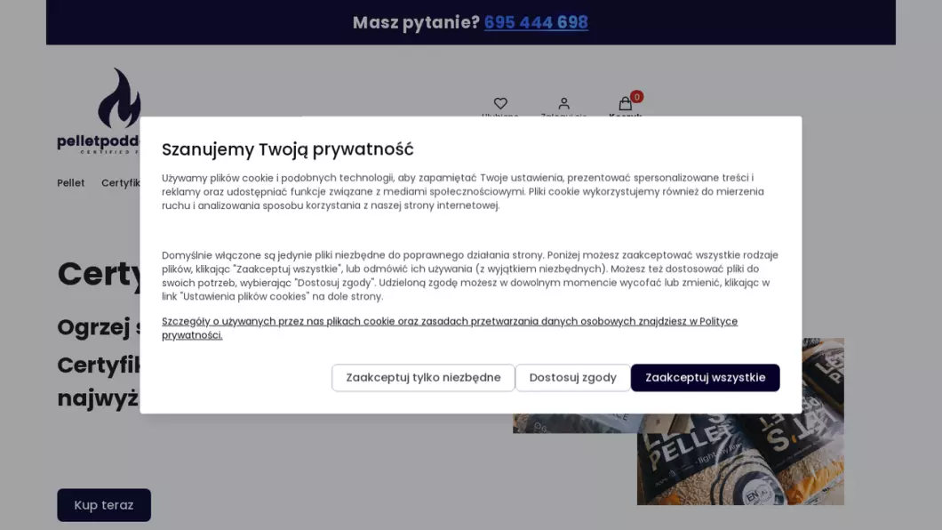 Zrzut ekranu strony Pelletpoddom