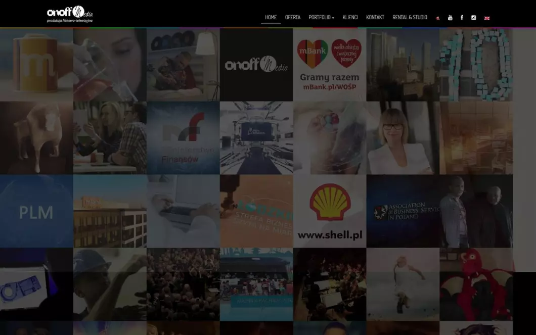 Zrzut ekranu strony Filmy reklamowe, promocyjne, korporacyjne OnOffMedia